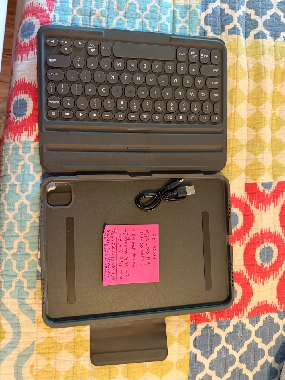 Wireless Keyboard Case for Tablet with Stand and USB Cable